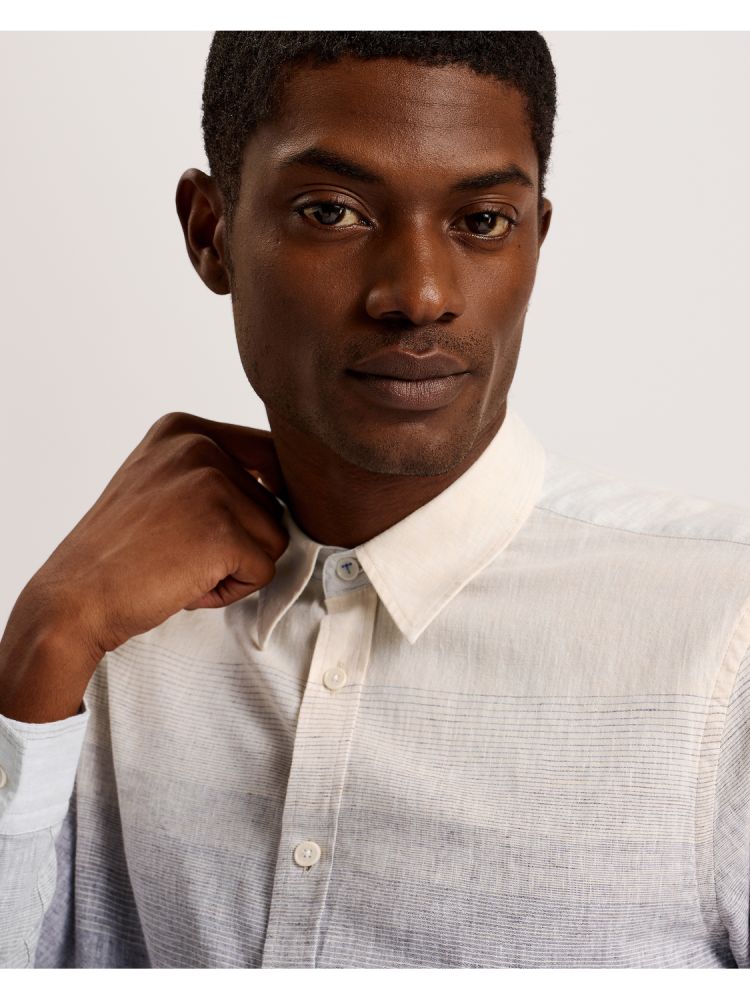 Ted Baker Ackley - Long Sleeve Regular Ombre Print Shirt Muške Košulje Visebojne | 250741-ATZ