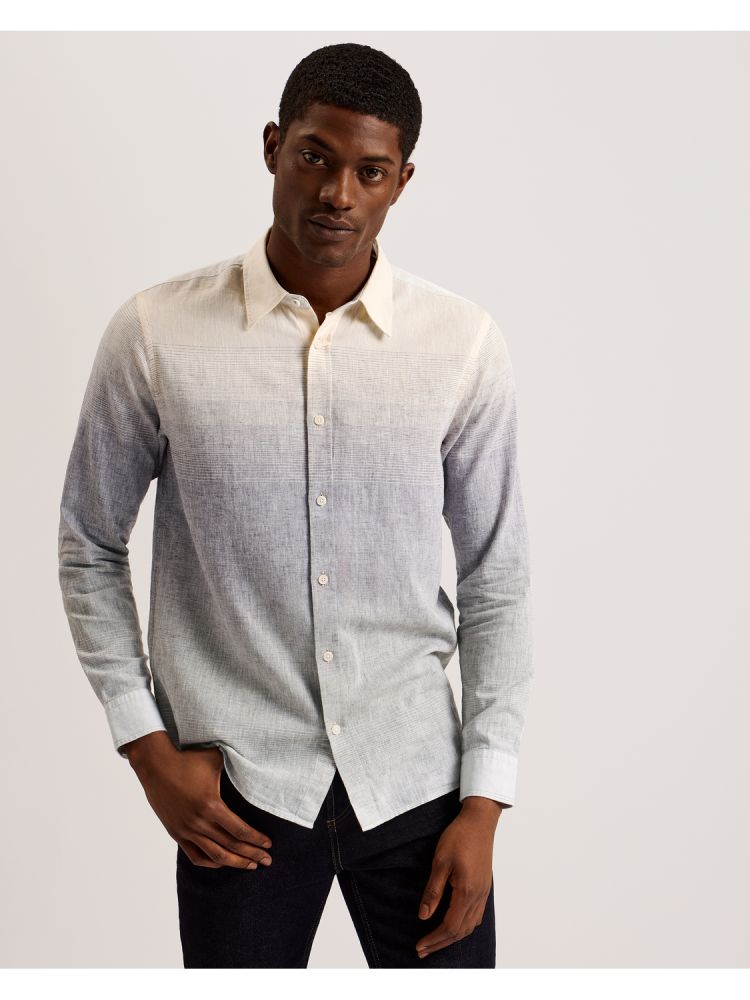 Ted Baker Ackley - Long Sleeve Regular Ombre Print Shirt Muške Košulje Visebojne | 250741-ATZ
