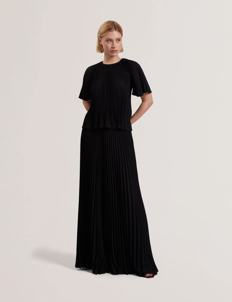 Ted Baker Agara - Pleated Short Sleeve Woven Blouse Ženske Majice Crne | 594621-IHP
