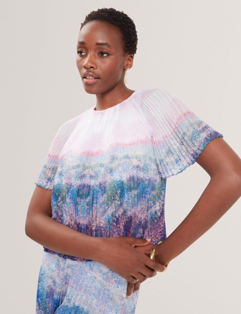 Ted Baker Aharra - Pleated Short Sleeve Blouse Ženske Majice Roze | 471239-YGR