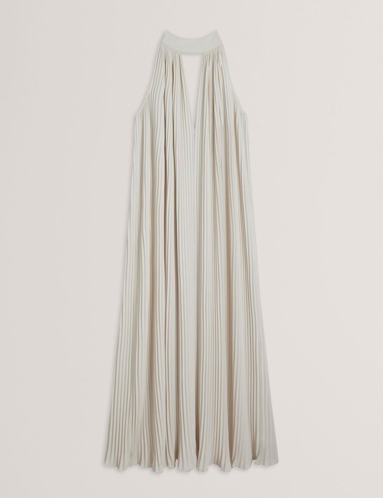Ted Baker Akala - Halter Neck Pleated Maxi Dress Ženske Haljina Bijele | 754829-EVO