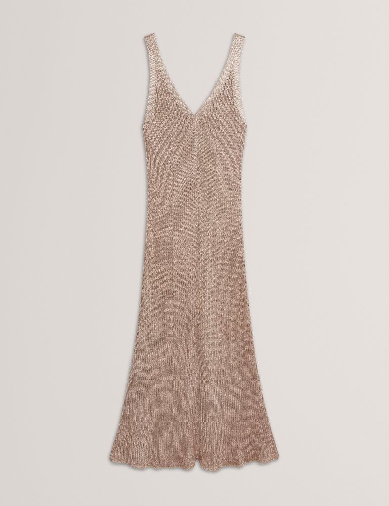 Ted Baker Alarnaa - Metallic Knit Sleeveless Column Maxi Dress Ženske Haljina Zlatne | 019324-PML