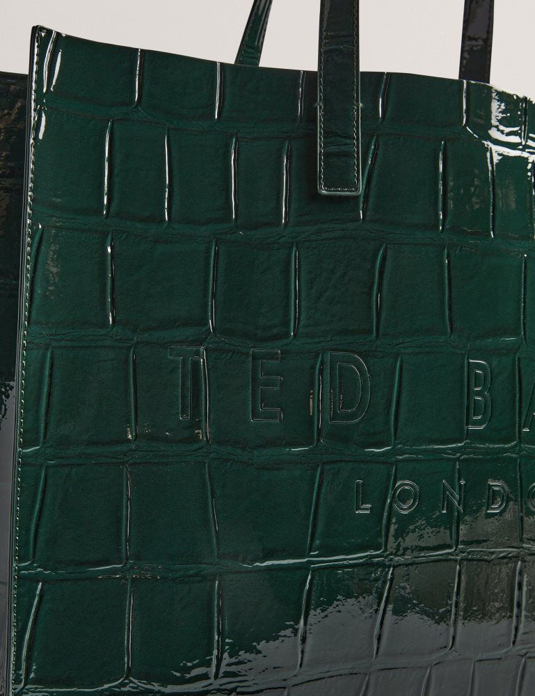 Ted Baker Allicon - Patent Croc Effect Wide Icon Tote Bag Ženske Torba Tote Zelene | 349160-NWT