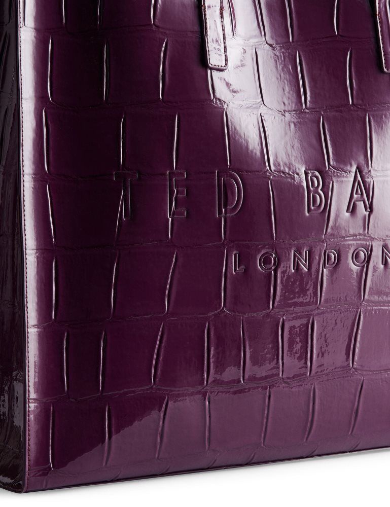 Ted Baker Allicon - Wide Croc Effect Icon Tote Bag Ženske Torbe Ikone Bordo | 823916-MBO
