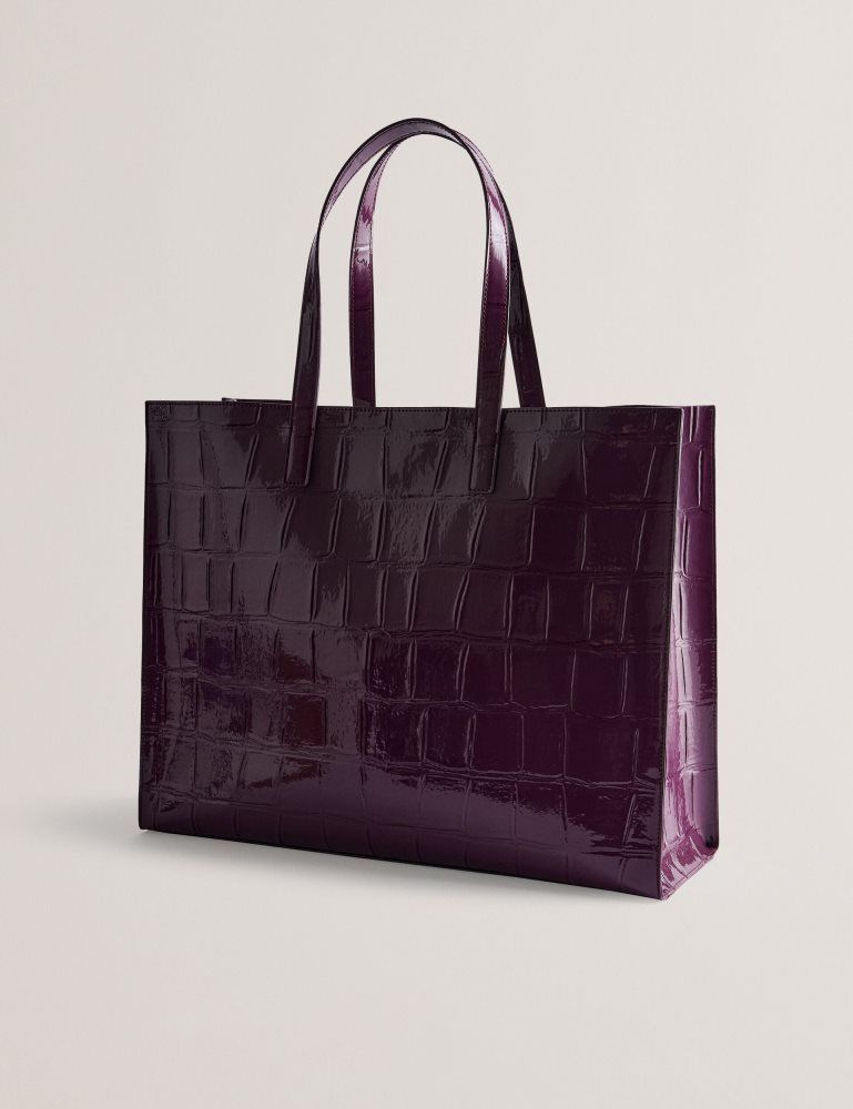 Ted Baker Allicon - Wide Croc Effect Icon Tote Bag Ženske Torbe Ikone Bordo | 823916-MBO