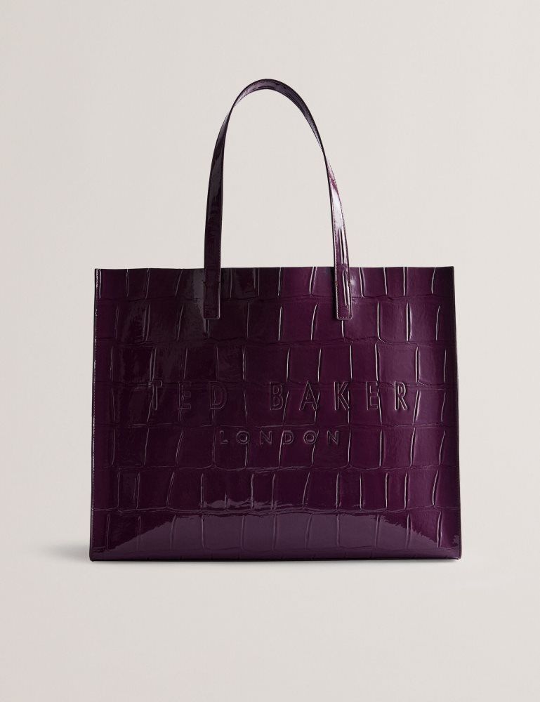 Ted Baker Allicon - Wide Croc Effect Icon Tote Bag Ženske Torbe Ikone Bordo | 823916-MBO