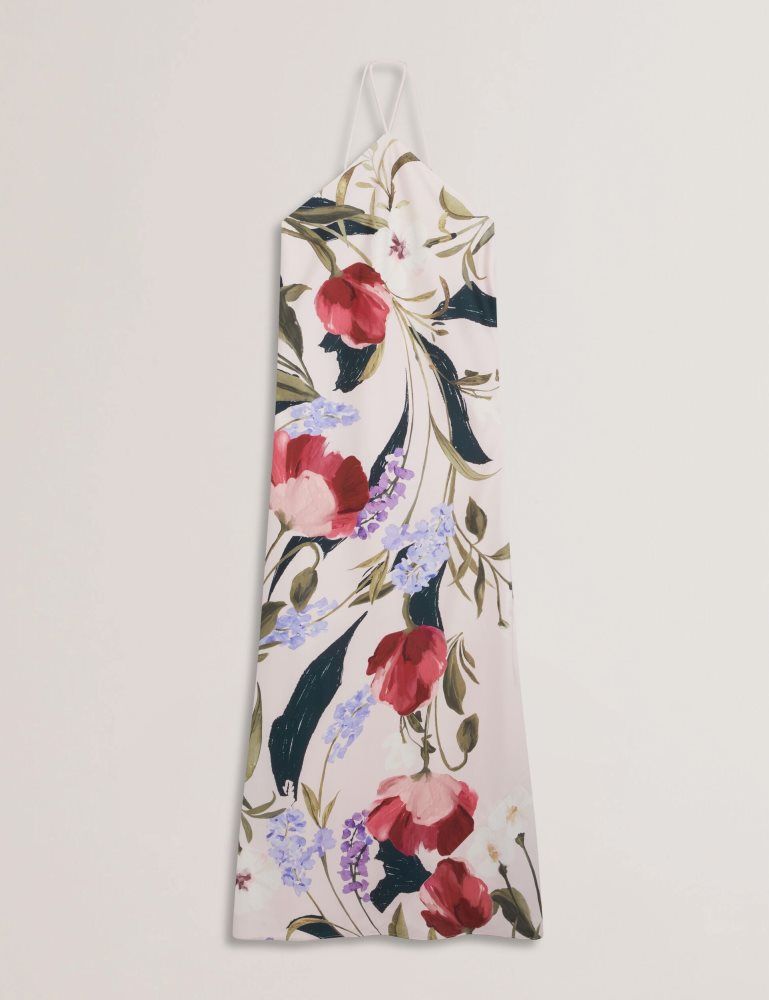 Ted Baker Almaria - Floral Halter Neck Woven Maxi Dress Ženske Haljina Roze | 395420-BTG