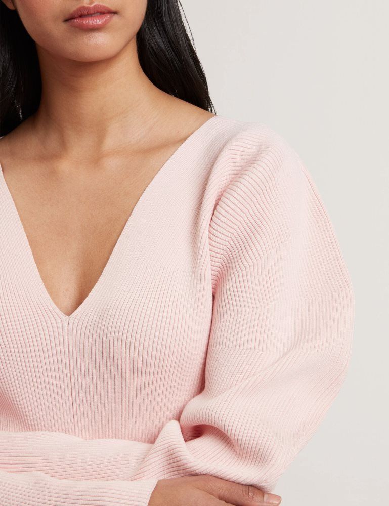 Ted Baker Amelyaa - Rib Sculpt Sleeve Sweater Ženske Majice Roze | 659041-WVQ