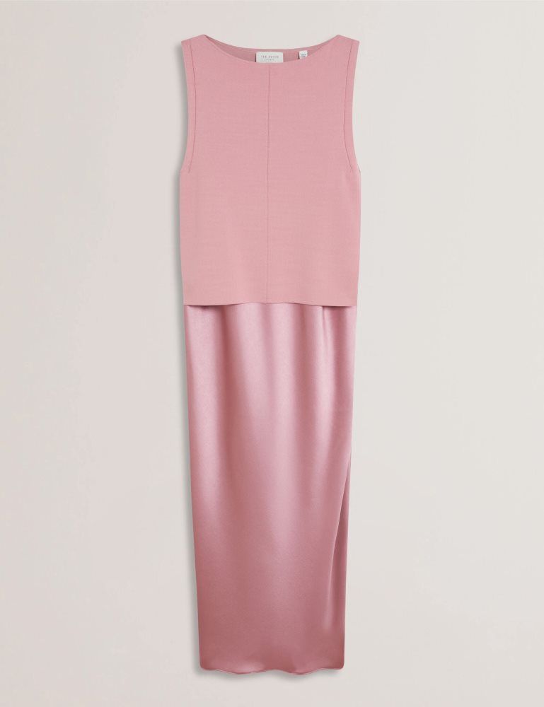 Ted Baker Ammil - Satin Midi Slip Dress With Removable Tank Ženske Haljina Roze | 957460-GDZ