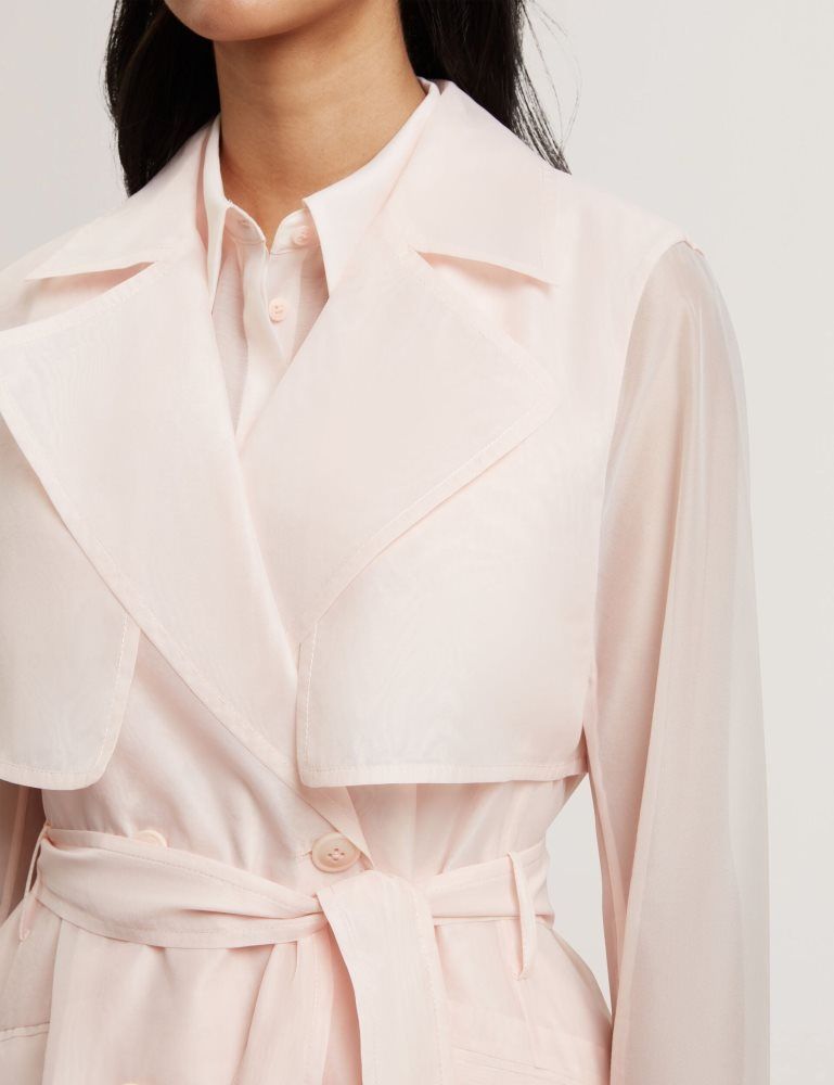 Ted Baker Aplysia - Organza Trench Coat With Storm Flaps Ženske Jakne Roze | 781652-CUH