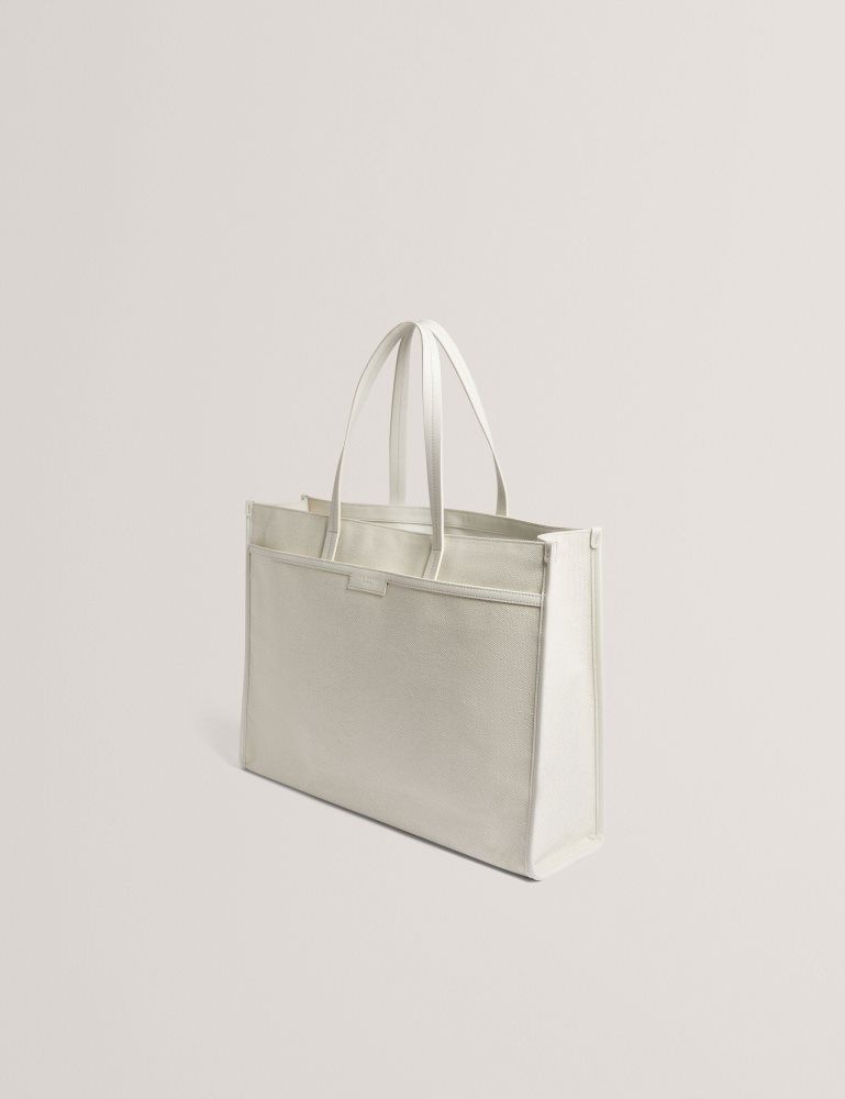 Ted Baker Audos - Rose Detail Wide Canvas Tote Bag Ženske Torba Tote Ecru | 830149-LHW