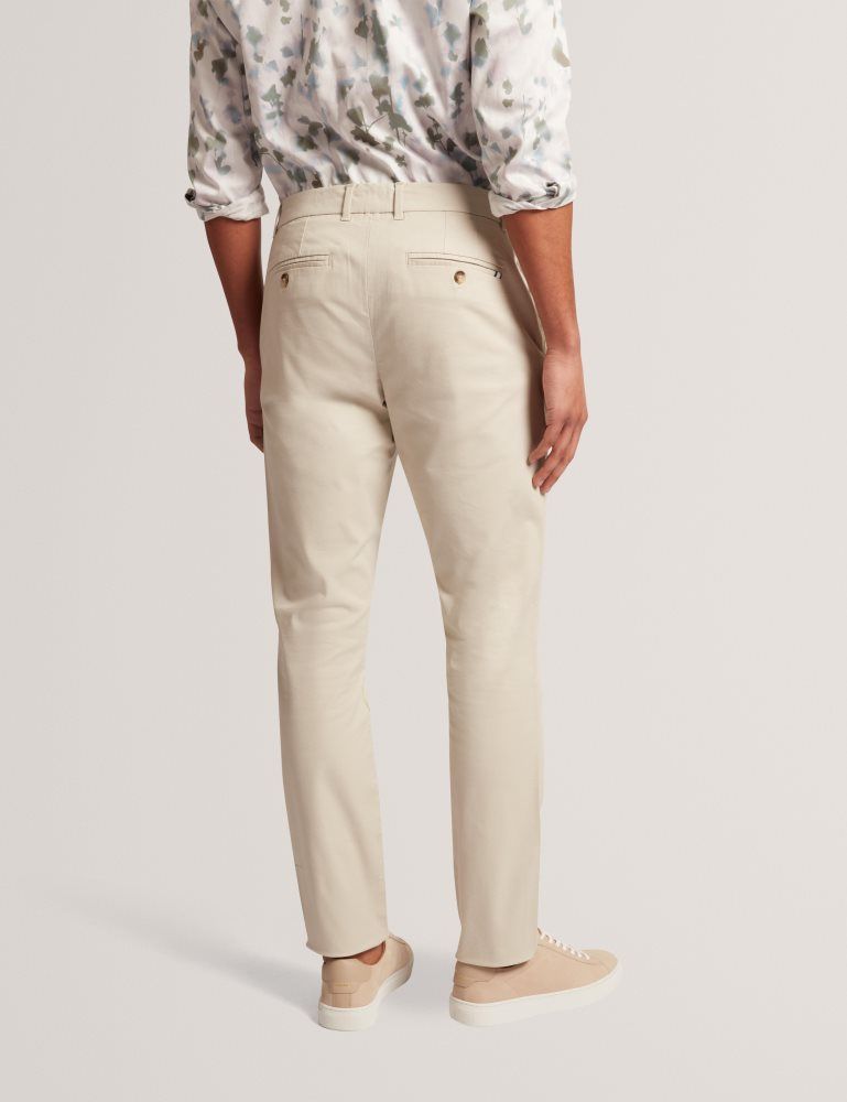 Ted Baker Batford - Slim Fit Cotton Blend Chinos Muške Hlače Smeđe | 891543-ZOR