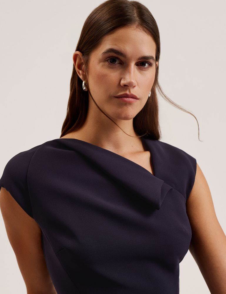 Ted Baker Bayree - Folded Neckline Pencil Midi Dress Ženske Haljina Tamnoplave | 940587-LBX