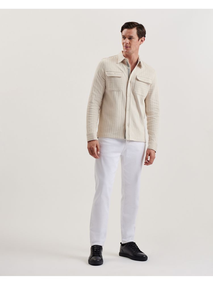Ted Baker Belza - Textured Cotton Utility Pocket Overshirt Muške Majica s Kapuljačom Bež | 423915-NIP