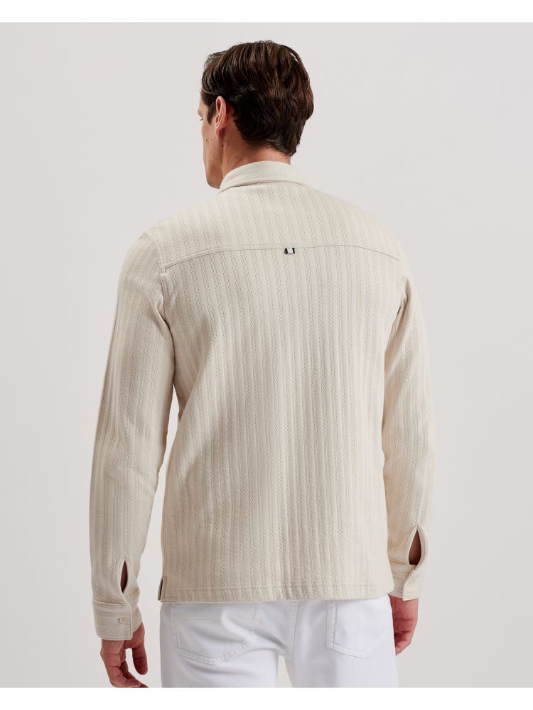 Ted Baker Belza - Textured Cotton Utility Pocket Overshirt Muške Majica s Kapuljačom Bež | 423915-NIP