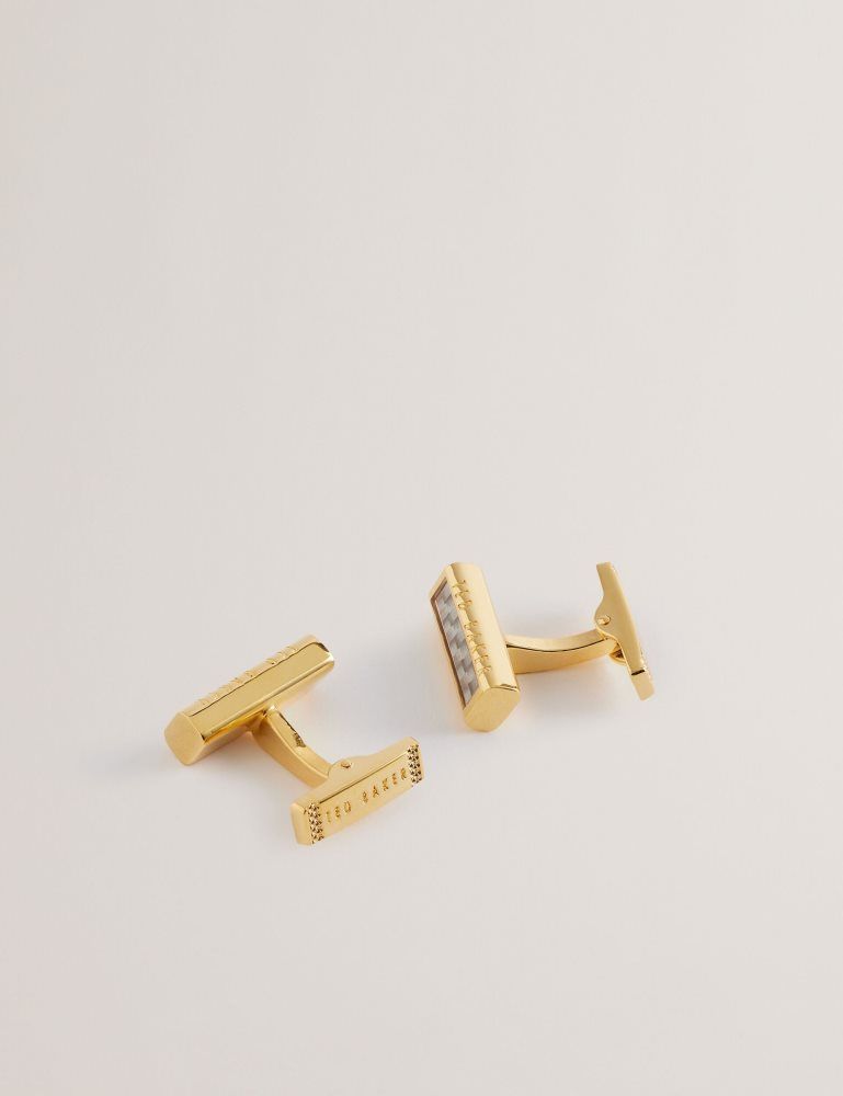 Ted Baker Carbie - Carbon Fibre Bar Metal Cufflinks Muške Dugmad Za Manšete Zlatne | 291537-RIM