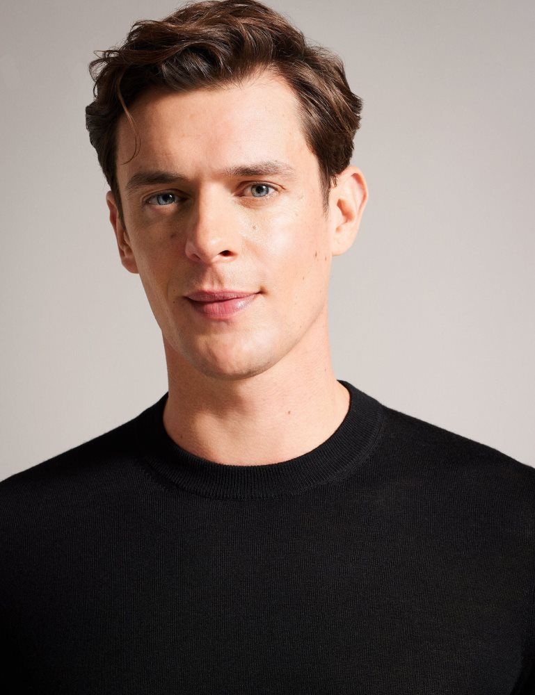 Ted Baker Carnby - Pure Vuna Crew Neck Jumper Muške Topi Crne | 789125-MJY