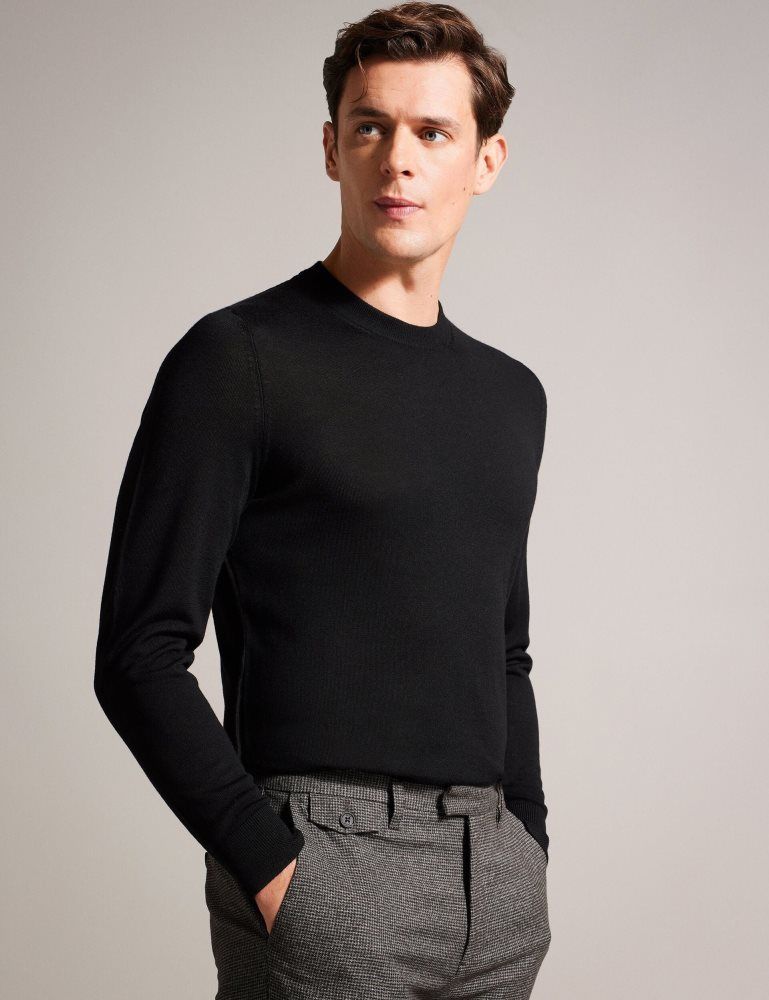Ted Baker Carnby - Pure Vuna Crew Neck Jumper Muške Topi Crne | 789125-MJY
