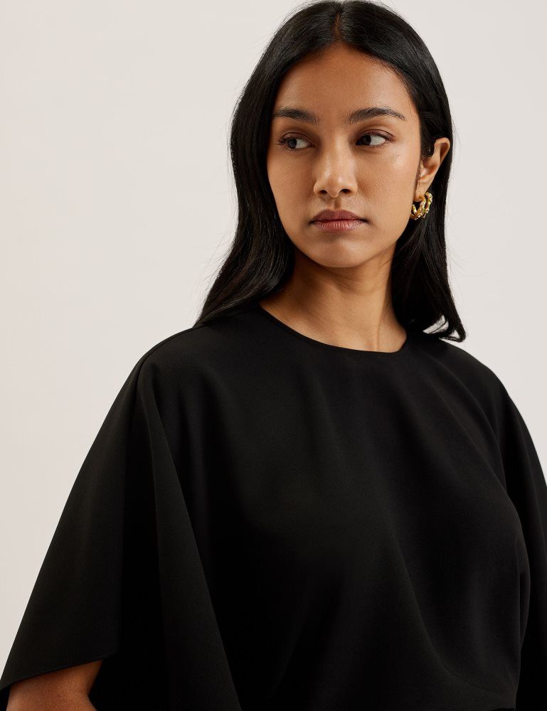 Ted Baker Cherika - Batwing Short Sleeve Woven Blouse Ženske Majice Crne | 785241-LRE