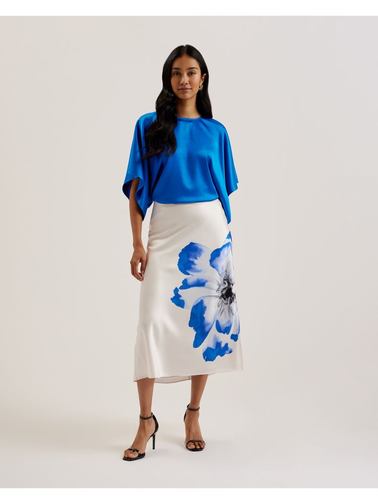 Ted Baker Cherika - Batwing Short Sleeve Satin Blouse Ženske Majice Plave | 872041-XUS