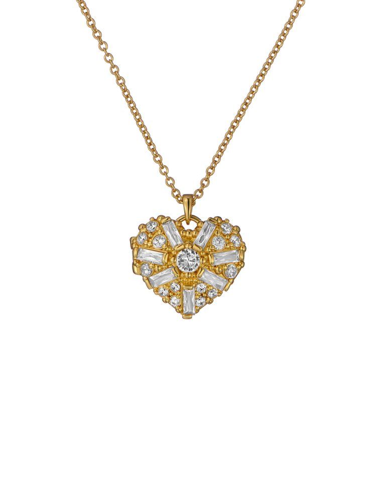 Ted Baker Cherish - Crystal Heart Locket Pendant Necklace Ženske Nakit Zlatne | 240859-UPG