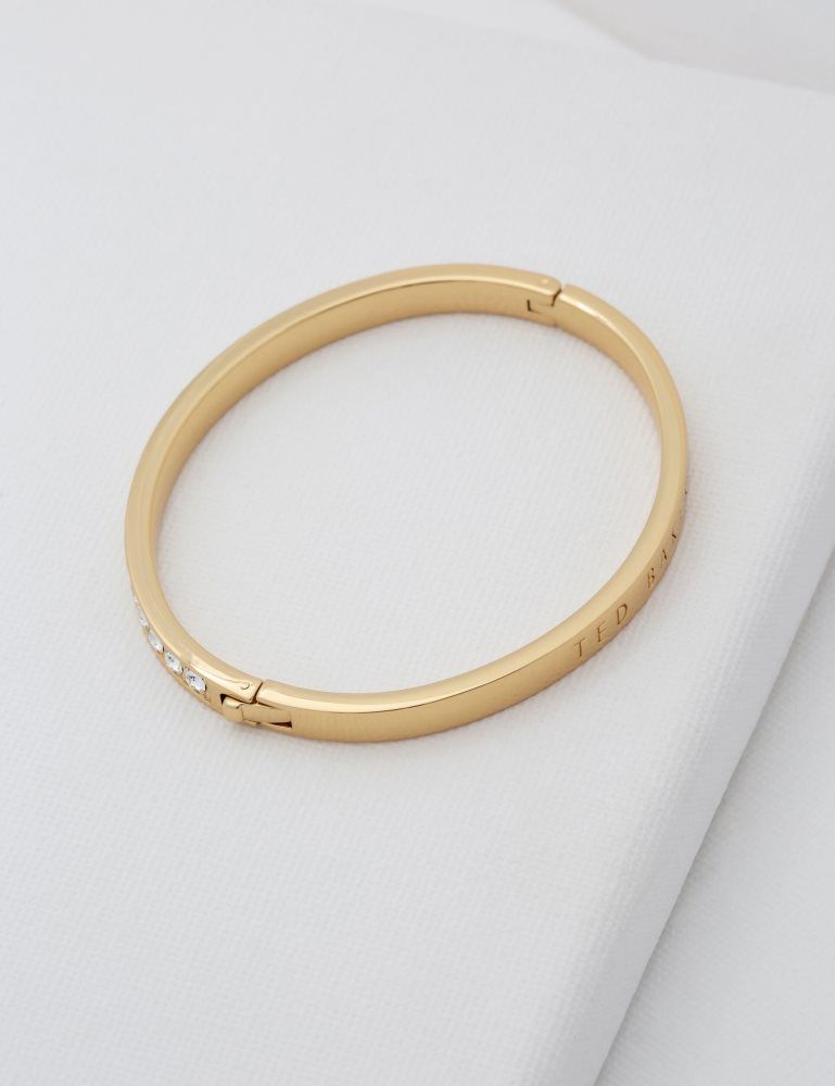 Ted Baker Clemara - Crystal Hinge Bangle Bracelet Ženske Nakit Zlatne | 176582-BOU