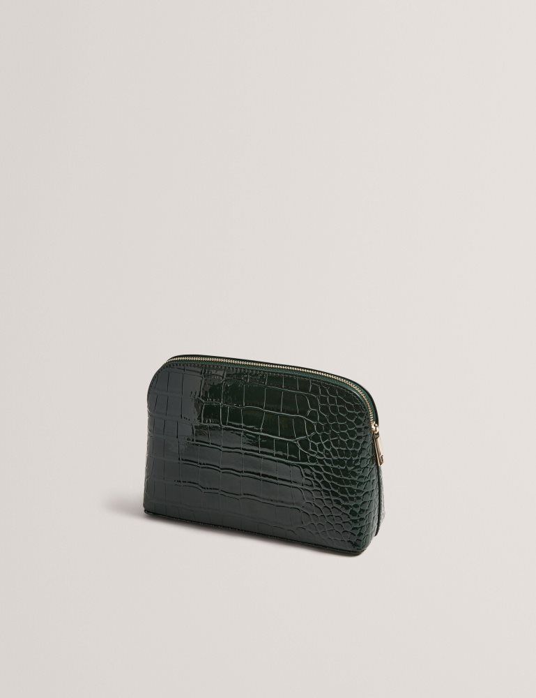 Ted Baker Crocala - Croc Effect Faux Leather Makeup Bag Ženske Toaletne Torbice Zelene | 130796-KPJ