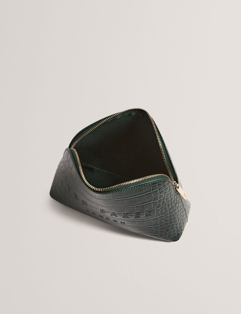Ted Baker Crocala - Croc Effect Faux Leather Makeup Bag Ženske Toaletne Torbice Zelene | 130796-KPJ