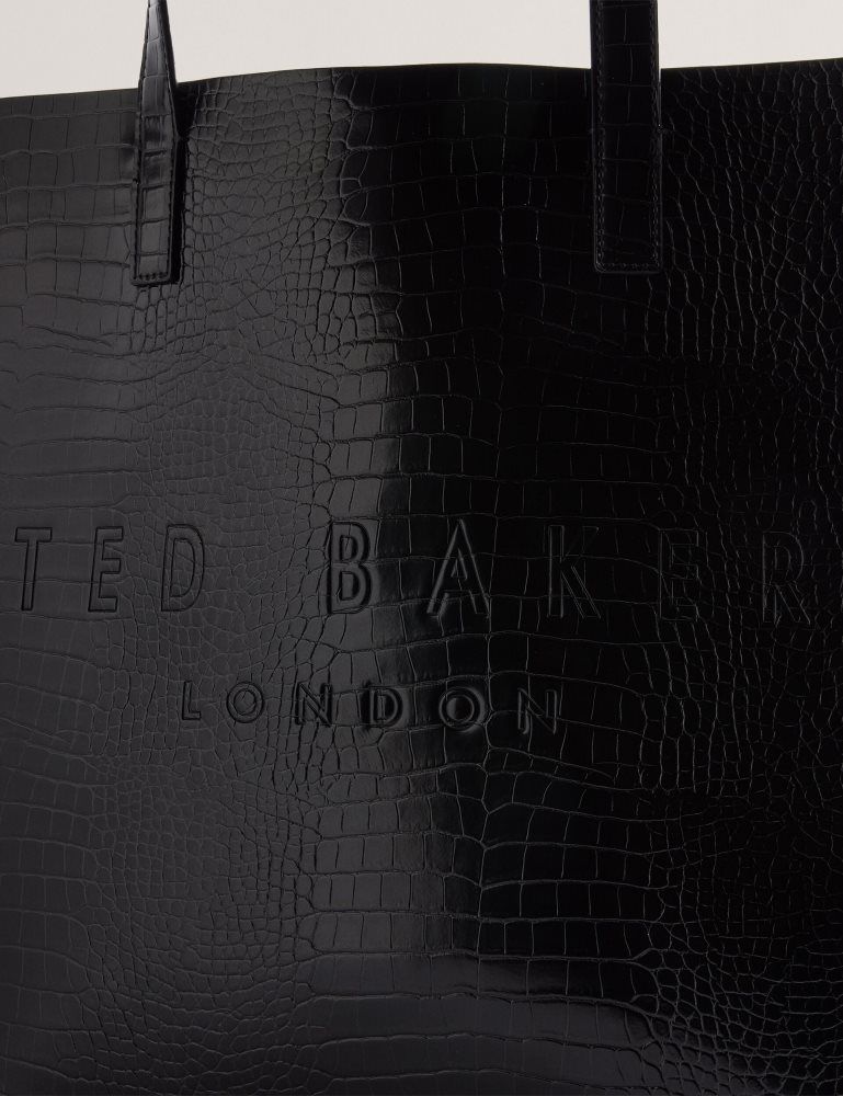 Ted Baker Croccon - Large Croc Texture Icon Tote Bag Ženske Torba Tote Crne | 269457-QPZ