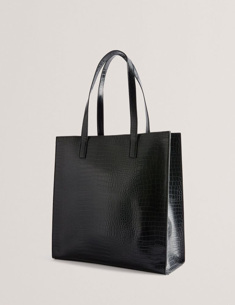 Ted Baker Croccon - Large Croc Texture Icon Tote Bag Ženske Torba Tote Crne | 269457-QPZ