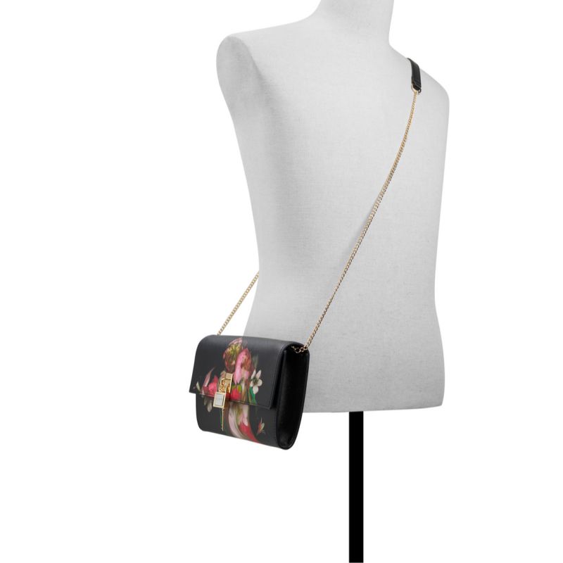 Ted Baker Cyra - Floral Print Padlock Crossbody Bag Ženske Torba Crossbody Crne Visebojne | 159803-IBQ