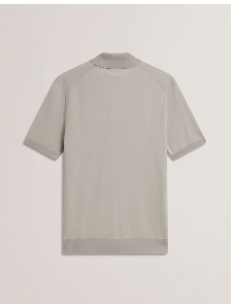 Ted Baker Daldin - Zip Collar Stretch Knit Polo Shirt Muške Topi Sive | 704259-UVS