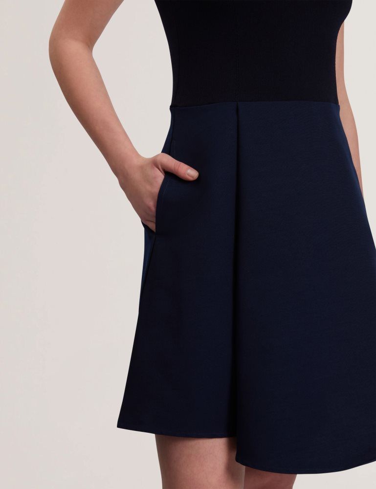 Ted Baker Dandiaa - Sleeveless High Neck 2-in-1 Mini Dress Ženske Haljina Tamnoplave | 325187-NJX