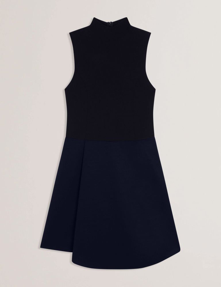 Ted Baker Dandiaa - Sleeveless High Neck 2-in-1 Mini Dress Ženske Haljina Tamnoplave | 325187-NJX