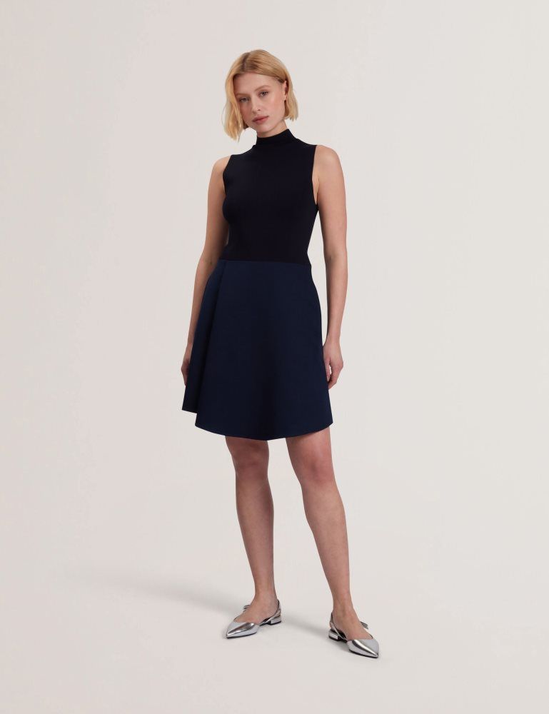 Ted Baker Dandiaa - Sleeveless High Neck 2-in-1 Mini Dress Ženske Haljina Tamnoplave | 325187-NJX
