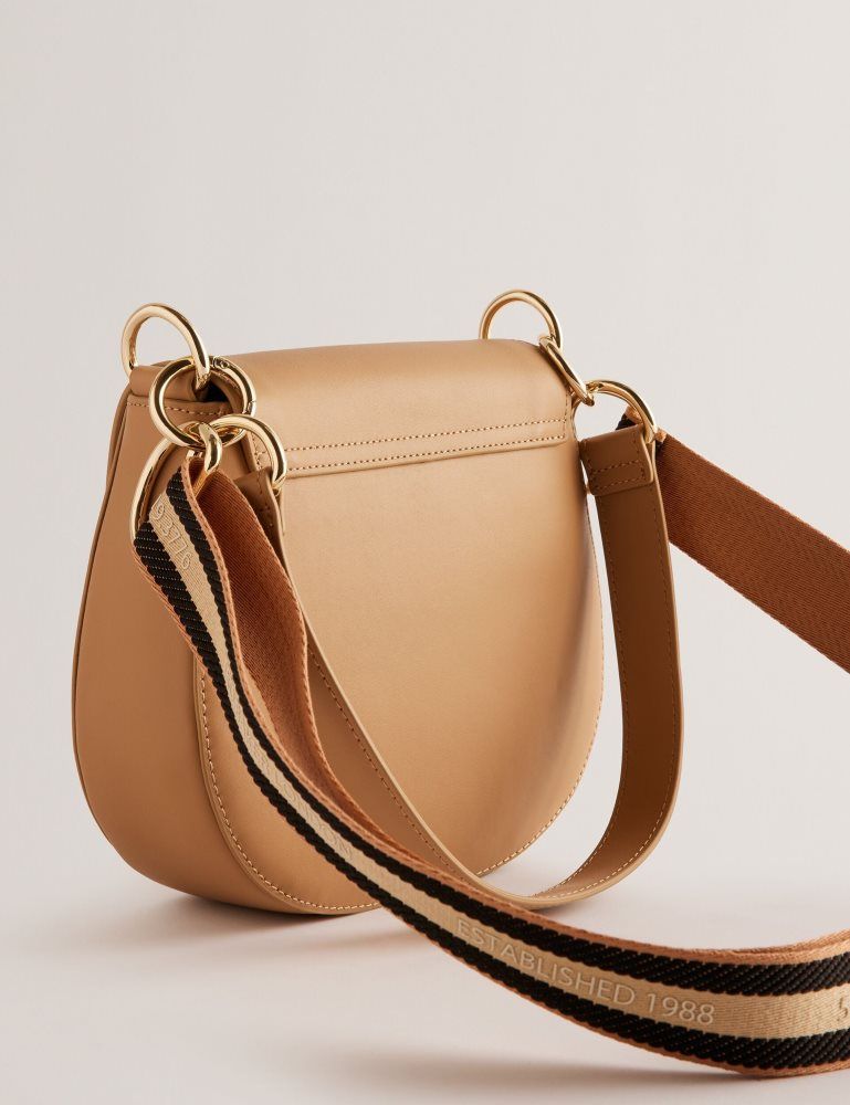 Ted Baker Darcell - Leather Webbing Crossbody Satchel Bag Ženske Torbe Preko Tijela Sive Smeđe | 978106-TOY