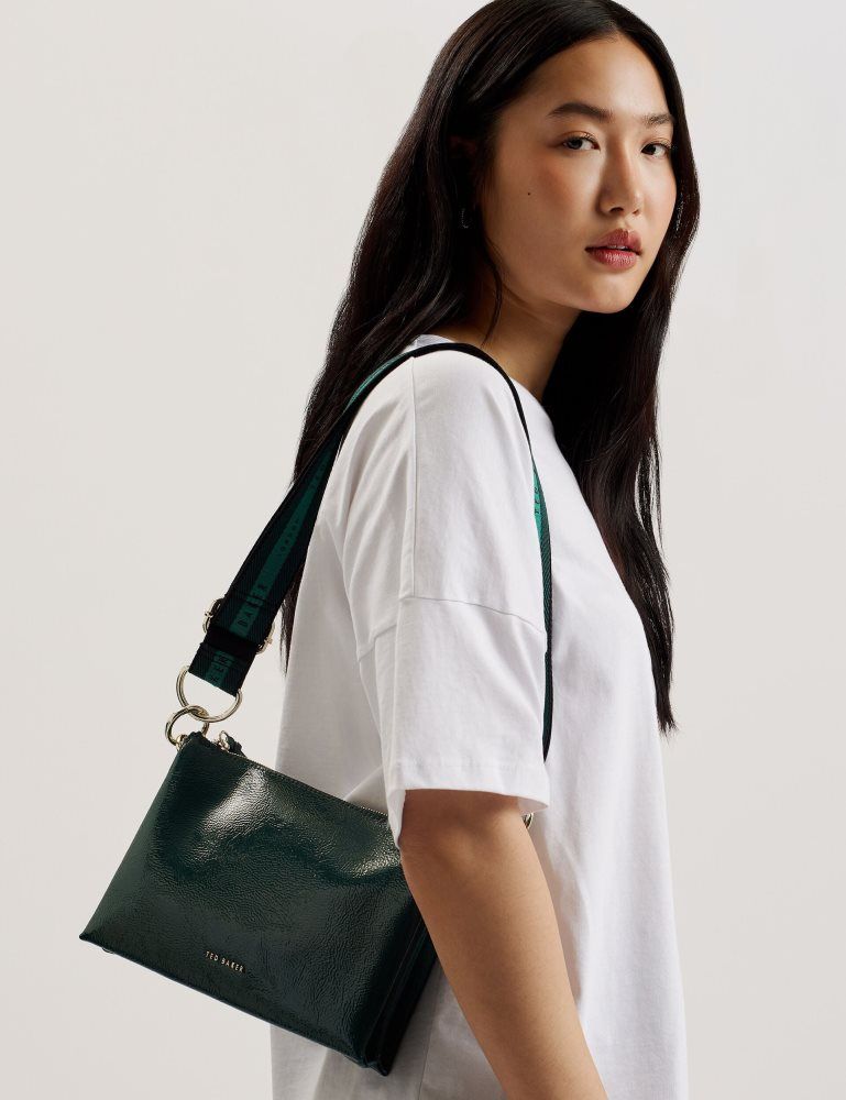 Ted Baker Dawcey - Crinkled Patent Leather Crossbody Bag Ženske Torbe Preko Tijela Zelene | 830271-DZB