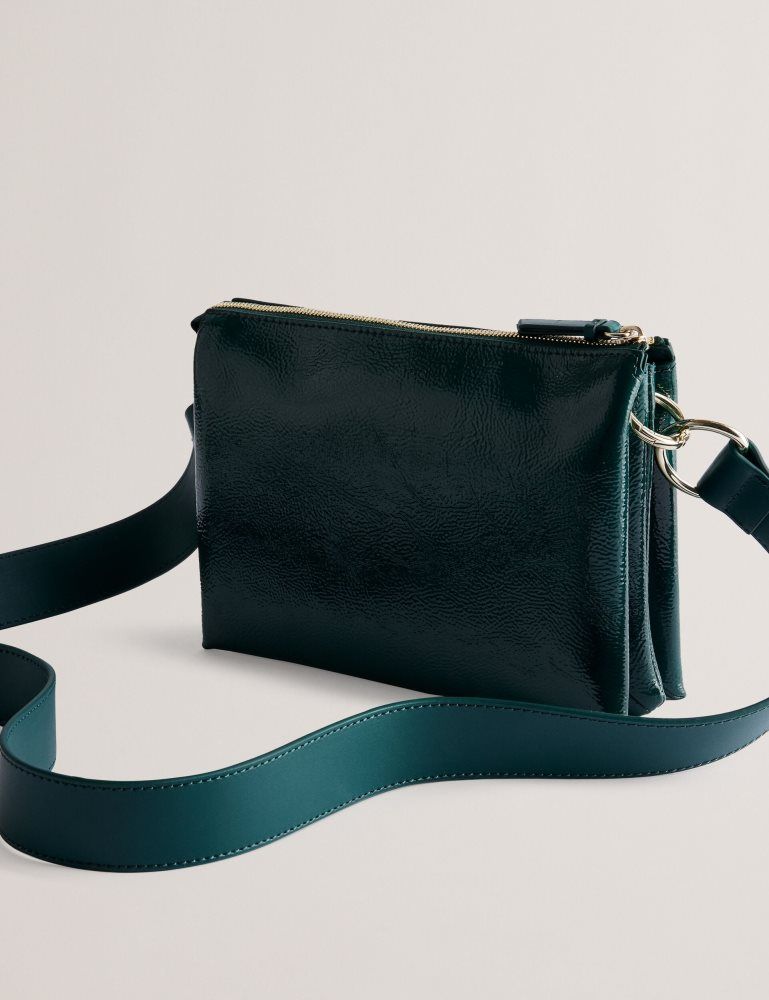 Ted Baker Dawcey - Crinkled Patent Leather Crossbody Bag Ženske Torbe Preko Tijela Zelene | 830271-DZB