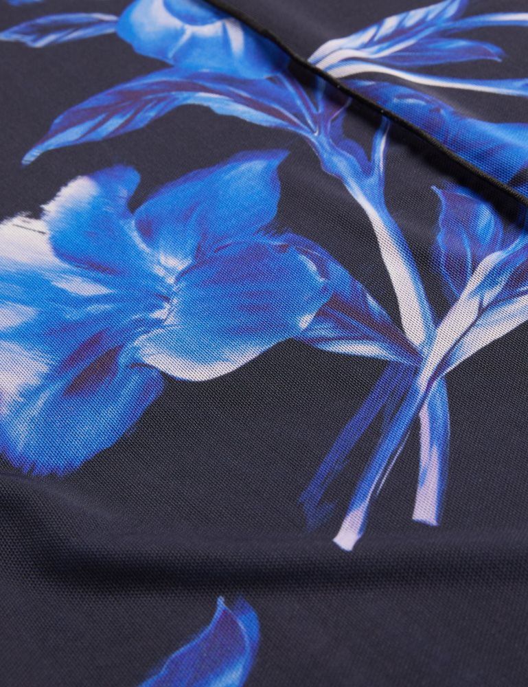 Ted Baker Dekotha - Floral Print Mesh Long Sleeve Top Ženske Majice Plave | 675391-FTQ