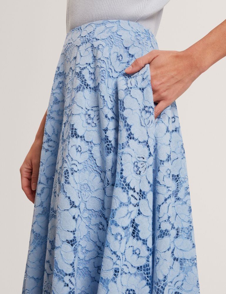 Ted Baker Demiee - Lace Voluminous A-line Midi Skirt Ženske Odijela Plave | 372154-SNJ