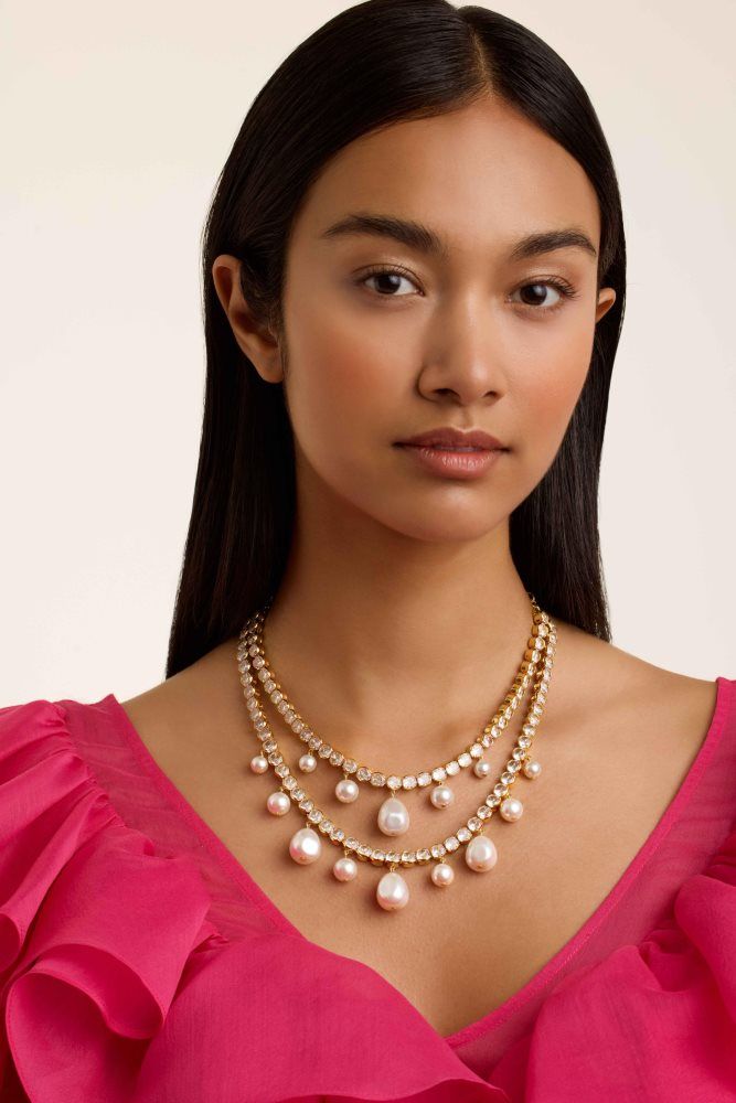 Ted Baker Divinaa - Pearl & Crystal Statement Necklace Ženske Nakit Zlatne | 271965-TFE