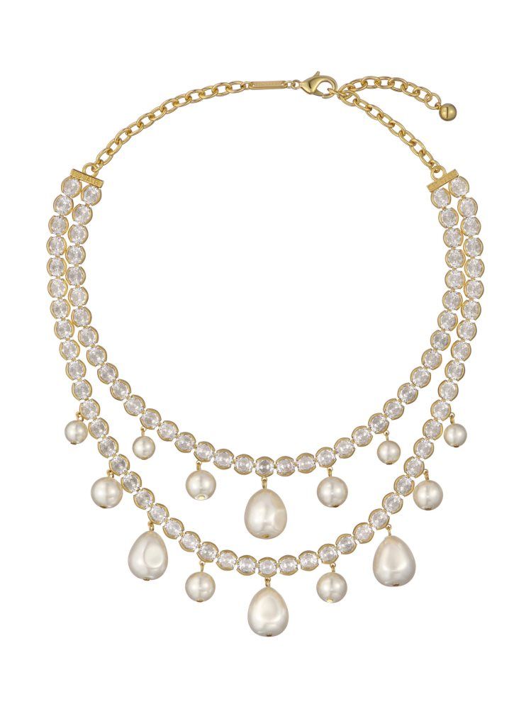 Ted Baker Divinaa - Pearl & Crystal Statement Necklace Ženske Nakit Zlatne | 271965-TFE