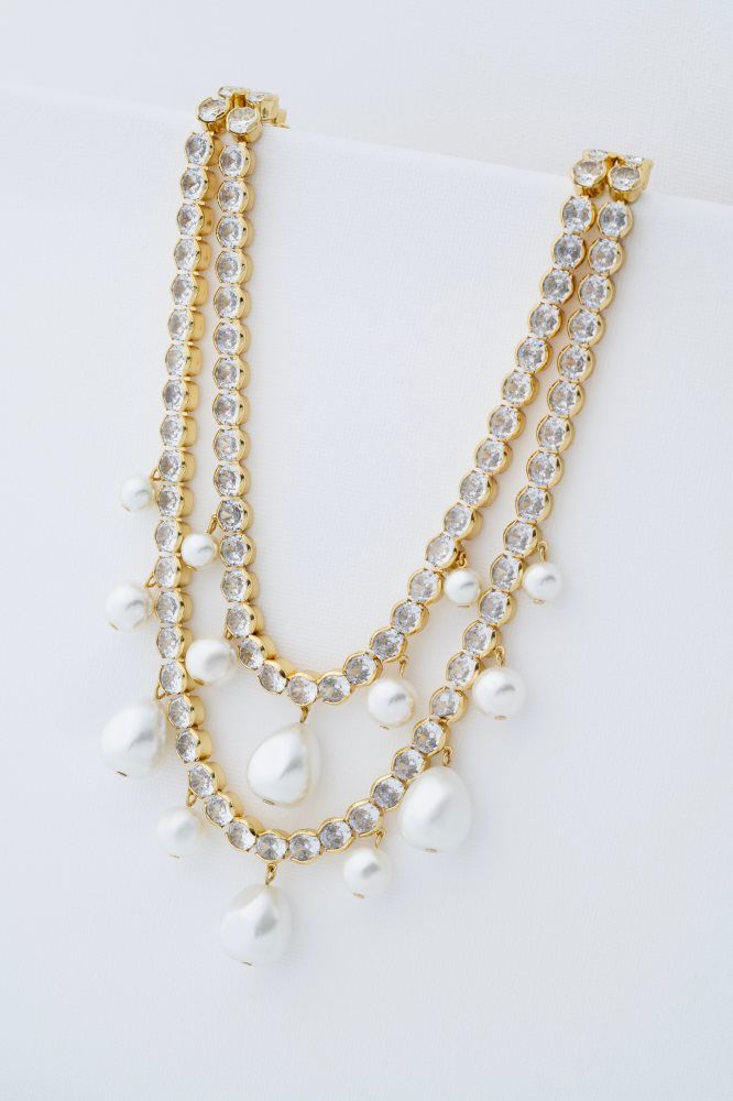 Ted Baker Divinaa - Pearl & Crystal Statement Necklace Ženske Nakit Zlatne | 271965-TFE
