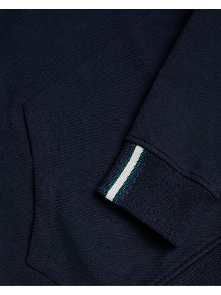 Ted Baker Drotow - Logo Detail Cotton Blend Hoodie Muške Topi Tamnoplave | 487015-RLB