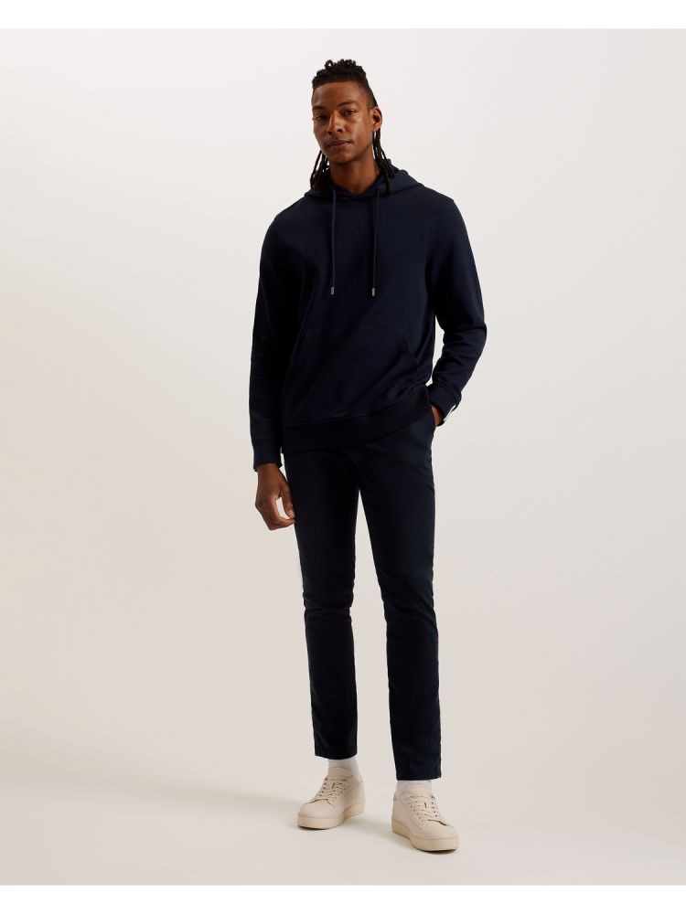 Ted Baker Drotow - Logo Detail Cotton Blend Hoodie Muške Topi Tamnoplave | 487015-RLB