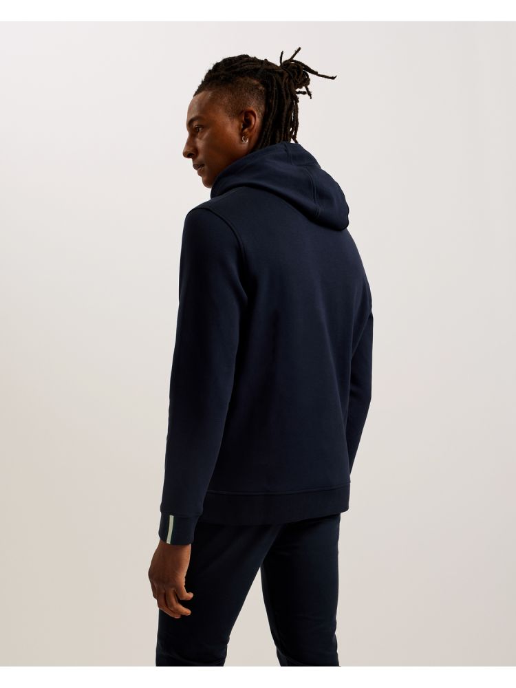 Ted Baker Drotow - Logo Detail Cotton Blend Hoodie Muške Topi Tamnoplave | 487015-RLB