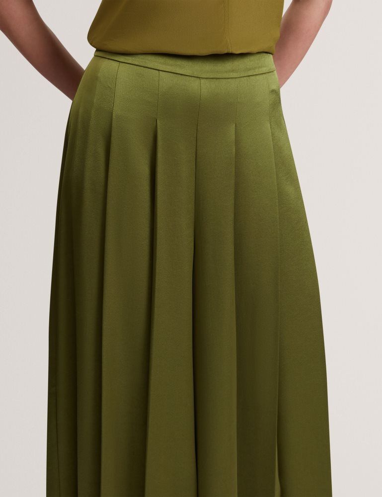 Ted Baker Duuva - Satin Box Pleat Wide Leg Trousers Ženske Kratke Hlače Zelene | 830456-YSB