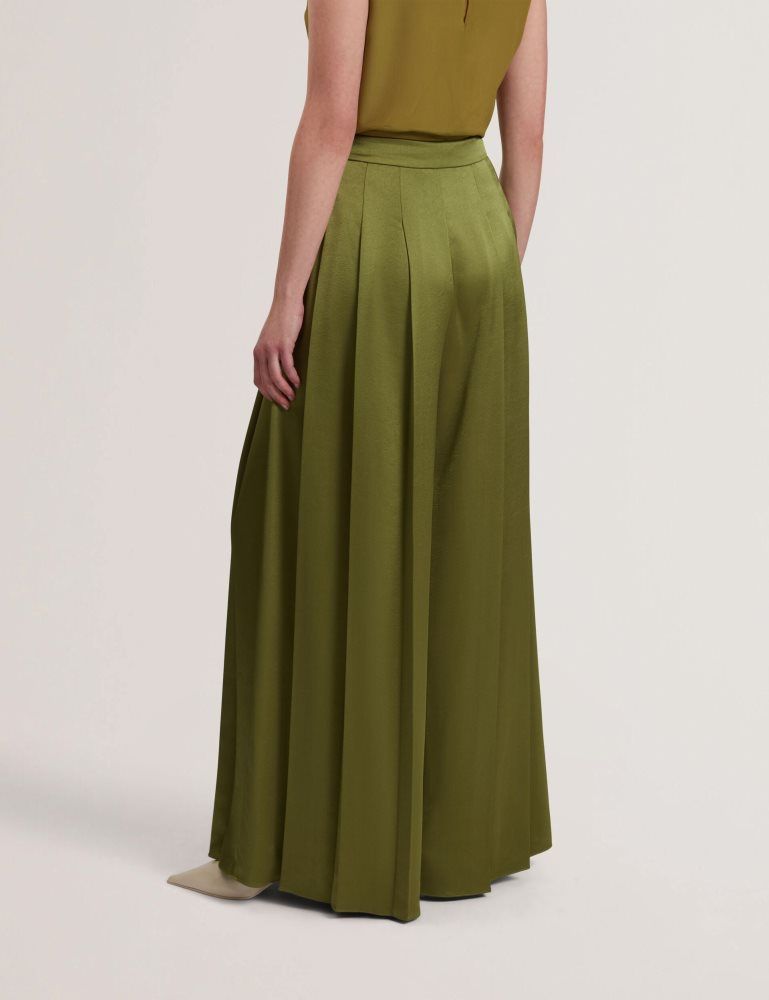 Ted Baker Duuva - Satin Box Pleat Wide Leg Trousers Ženske Kratke Hlače Zelene | 830456-YSB