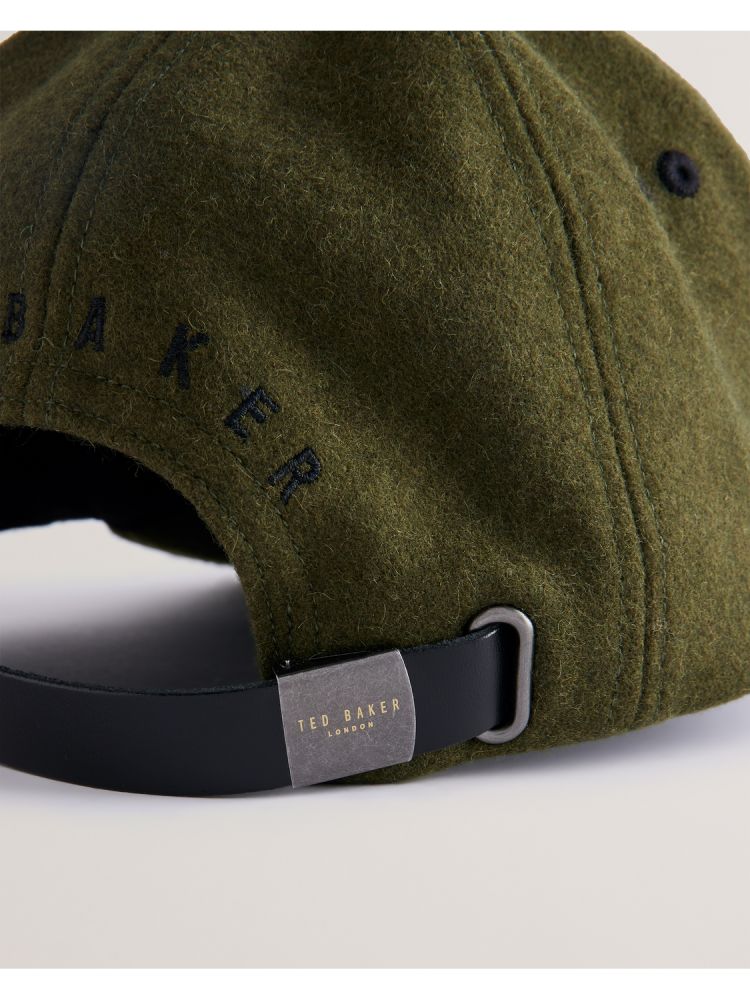 Ted Baker Eddiii - Embroidered Logo Woollen Baseball Cap Muške Hats, Gloves & Scarves Kaki Boja | 478305-EQJ