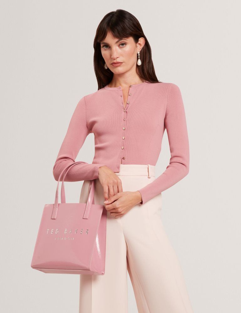 Ted Baker Emoriyy - Cropped Crew Neck Knitted Cardigan Ženske Majice Roze | 692415-CJB